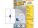 Etiket Avery Zweckform 3483 105x148mm A6 wit 400stuks