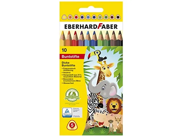 Crayon de couleur Eberhard Faber Jumbo 10 pces triangulaires dans un