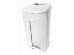 afvalbak,1x120l,HxBxD 890x560x480mm,romp PE wit,deksel PE wit,2wielen
