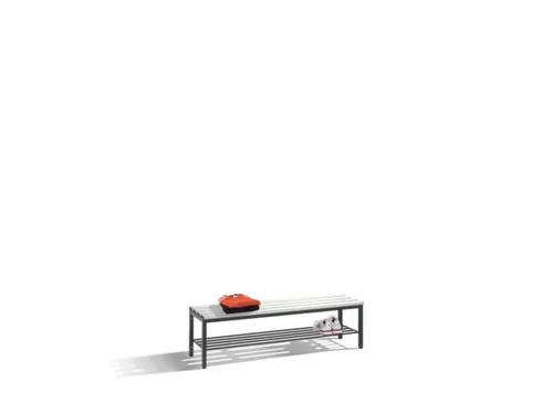 omkleedbank,LxD 1500x400mm,kunststof lijsten lichtgrijs,romp RAL7021