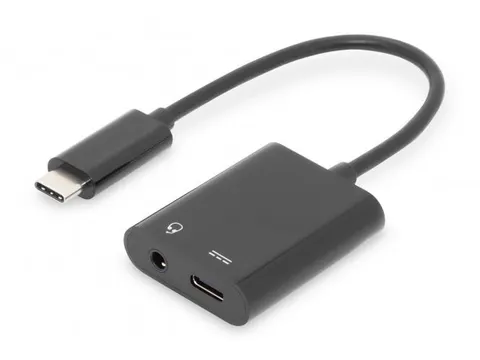 DIGITUS USB Type-C adapter /converter, Type-C naar USB Type-C + 3.5mm