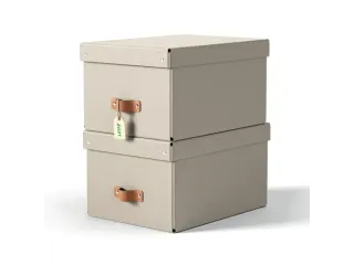 Leitz Puro Opbergdoos met deksel medium 17L set van 2 beige - 1