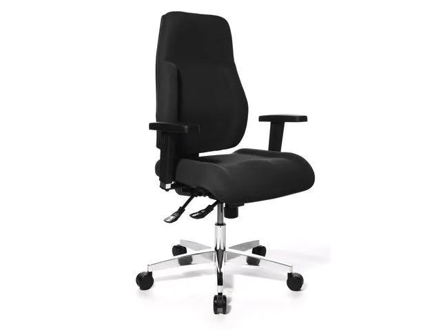 Topstar Big Star 20 Bureaustoel, met in hoogte verstelbare armleuning, stof, zwart, 67 x 67,5 x 130 cm