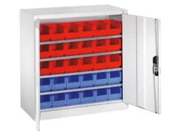 systeemkast,RAL 7035,HxBxD 1000x1000x420mm,4xStalen bodem,cil.-slot