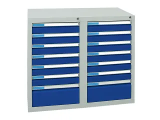ladekast HxBxD 900x1000x500mm 14laden vergrendeling RAL7035 RAL5010 - 1