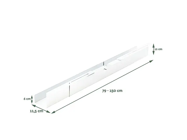 Kabelgoot BRASQ verstelbaar 75-150cm CT100 wit