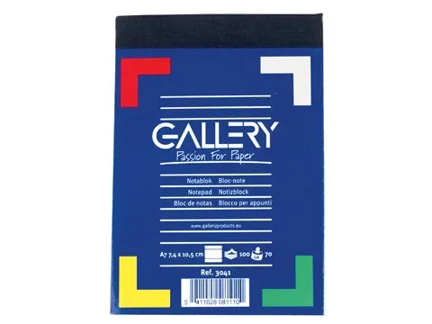 notitieblok, ft A7, gelijnd, blok van 100 vel