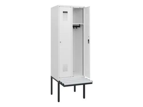 locker met bank,HxBxD 1950x600x815mm,2vak,vak B 300mm,cilinderslot
