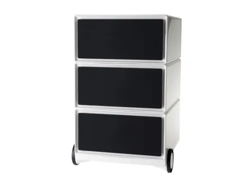 mobiel ladeblok,HxBxD 642x390x436mm,3lade(n),romp wit,front zwart