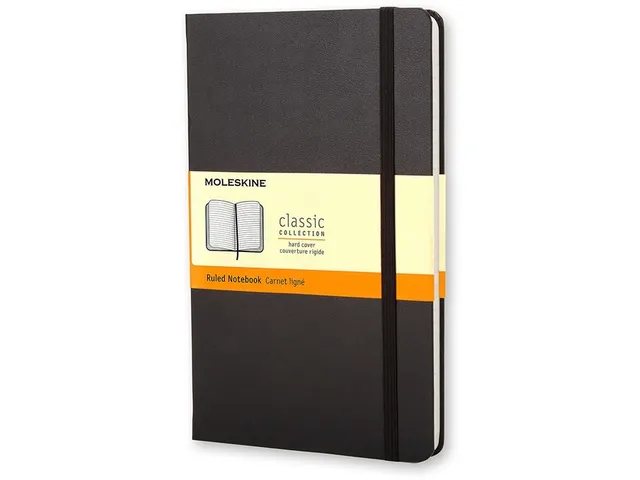 Notitieboek Moleskine large 130x210mm lijn hard cover zwart