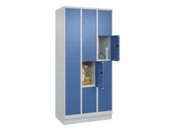lockerkast,HxBxD 1950x900x500mm,3x4vakken,vak B 300mm,cil.-slot,sokkel
