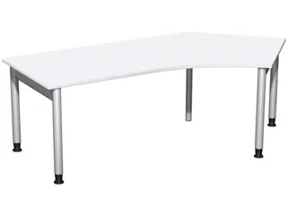 In hoogte verstelbaar hoekbureau,HxBxD 680-800x2166x1130mm,decor wit - 2