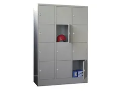 lockerkast,RAL 7035,HxBxD 1850x1200x500mm,3x4vakken,vak B 400mm