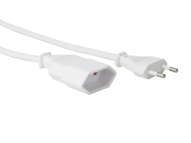 Verlengkabel - 1.8m - WIT - 2G0.75 - CEE 7/16 inchEUROSTEKKER"+ C7