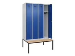 locker met bank,HxBxD 2120x1200x815mm,4vak,vak B 300mm,cilinderslot