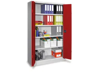 Ruime Vouwdeurkast 1950x1500x500mm 4legborden Ral7035 Front Ral3000 - 1