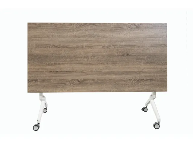 Table pliante Schaffenburg 120x80cm Cerisier Havane 25mm Cadre Blanc