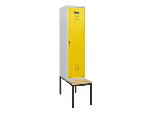 locker met bank,HxBxD 1950x400x815mm,1vak,vak B 400mm,draaigrendel