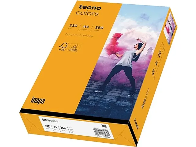 Inapa Tecno colors Gekleurd papier A4 midden Oranje 120 gram 250 vel