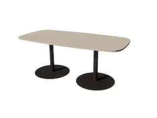 Linesto vergadertafel 200x100 deens ovaal lichtgrijs 25mm zwart - 1
