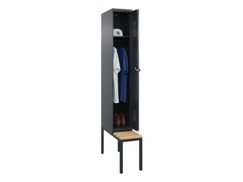 locker met bank,HxBxD 2120x300x815mm,1vak,vak B 300mm,draaigrendel
