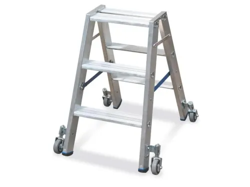 Ladder Aluminium Beide Zijden Verrijdbaar H 750Mm 2X3treden