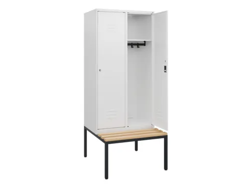 locker met bank,HxBxD 1950x800x815mm,2vak,vak B 400mm,cil.-slot