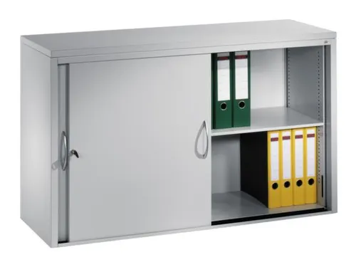 Schuifdeurkast Hxbxd 720X1200X400Mm 2Legborden Afdekplaat Ral7035