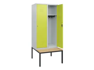 locker met bank,HxBxD 1950x800x815mm,2vak,vak B 400mm,cil.-slot - 2