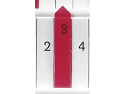 planningspijl,B 7mm,kunststof,rood transparant