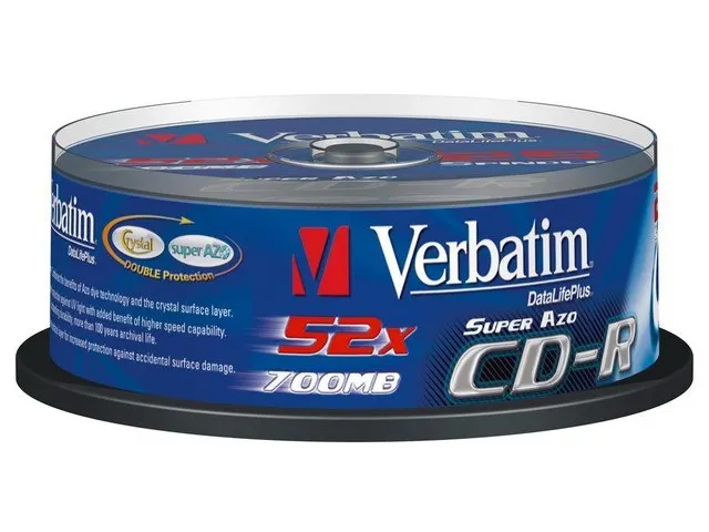 VERBATIM CDR80 700MB CD recordable, spindel van 25 stuks