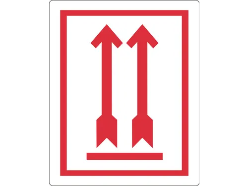 Etiket Rood Pijl Omhoog 74x105mm rol 500 Stuks