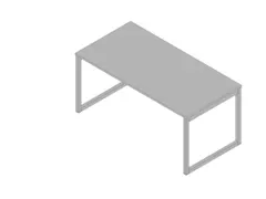 bureau,HxBxD 730x1600x800mm,blad grijs,sledeframe aluminium