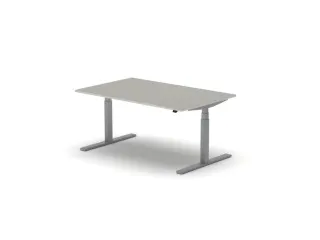 Elektrisch ihv bureau,HxBxD 650-1310x1600x1000mm,blad lichtgrijs - 1