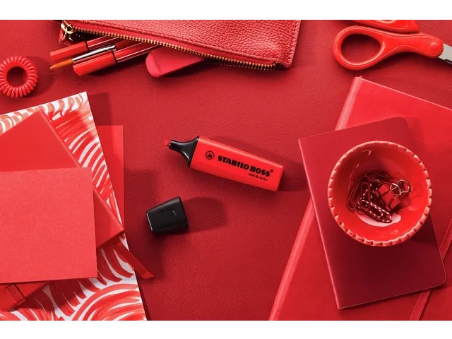 Markeerstift STABILO Boss 70/48 echt rood 15 stuks