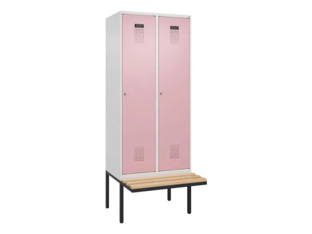 locker met bank,voor scheiding van kleding,HxBxD 2120x800x815mm,2vak