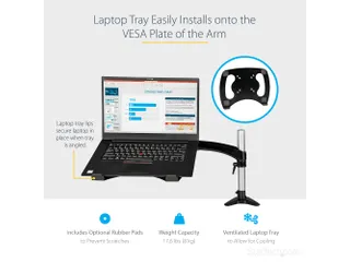 Laptop Arm Bureausteun voor laptop of Monitor tot 34 inch - 10