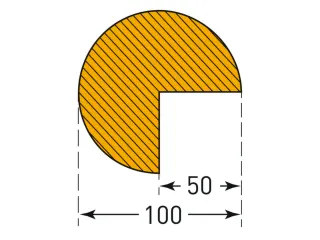 hoekbescherming,cirkel,LxØ 1000x100mm,EVAC-schuim,geel/zwart - 6