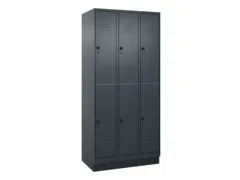 dubbeldekse locker,HxBxD 1950x900x500mm,3x2vak.,vak B 300mm