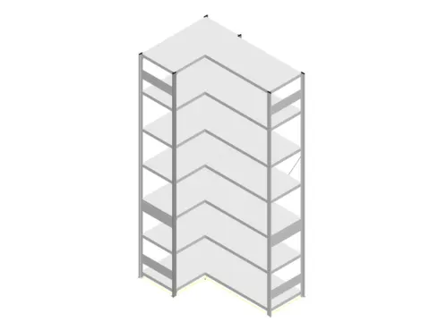 Hoekstelling Hxbxd 3000x1060/1515x535mm Veldlast 900kg 2x7legborden