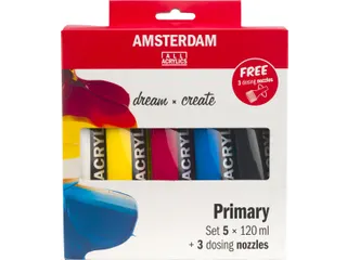 Acrylverf Primair 120 Ml, 5 Tubes + 3 Tuiten - 1
