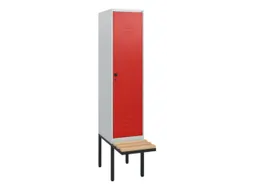 locker met bank,HxBxD 1950x400x815mm,1vak,vak B 400mm,draaigrendel