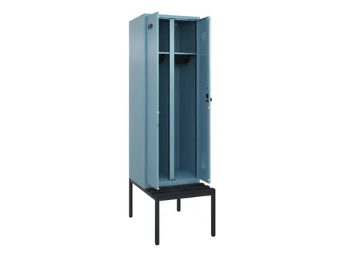 locker met bank,voor scheiding van kleding,HxBxD 2120x600x815mm,2vak