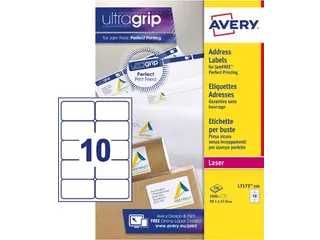 Adresetiket Avery L7173-250 99.1x57mm Wit Laserprinter 2500 Stuks - 1