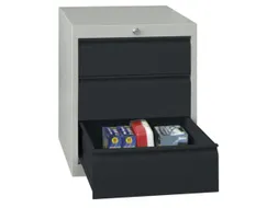 ladekast 600x500x600mm 3laden cilinderslot RAL7035 front RAL7016