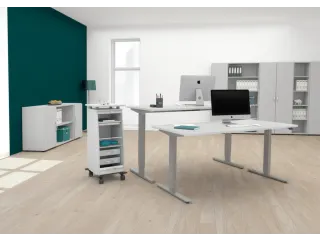 Elektrisch in hgte vst. zit-sta-bureau lichtgrijs 650-1250x1800x800mm - 5