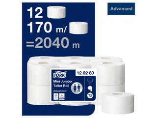 Toiletpapier Tork T2 120280 Advanced 2-laags 170m Mini Jumbo - 5