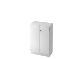 kantoorkast,HxBxD 1270x800x420mm,3xhouten vloer,3ordnerhoogte,romp wit - 1