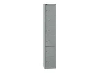 lockerkast,HxBxD 1802x305x305mm,6vakken,cil.-slot,romp zilverkleurig - 4