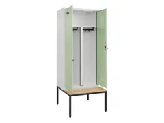 PBM-locker met bank,HxBxD 2120x800x815mm,2vak,vak B 400mm,draaigrendel
